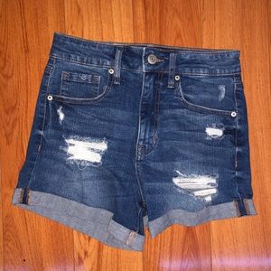 Ultra high rise jean shorts